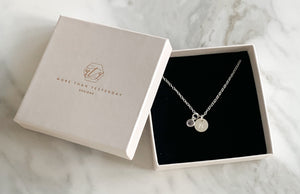 Rose Quartz Initials Necklace