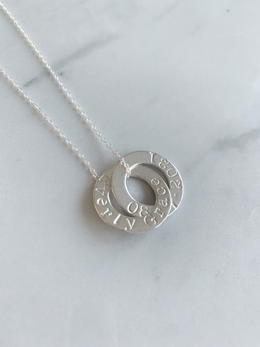 Personalised Interlocking Necklace- Classic Font