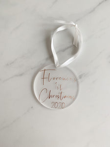 Personalised Baby 1st Christmas Bauble