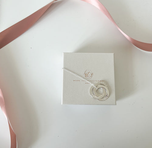 Triple Personalised Interlocking Necklace- Handwriting Font