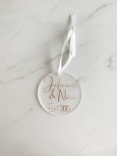 Load image into Gallery viewer, Personalised Couples Christmas Bauble