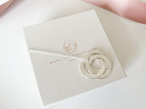 Triple Personalised Interlocking Necklace- Handwriting Font