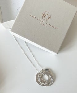 Triple Personalised Interlocking Necklace- Handwriting Font