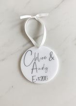 Load image into Gallery viewer, Personalised Couples Christmas Bauble