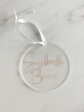 Load image into Gallery viewer, Personalised Couples Christmas Bauble