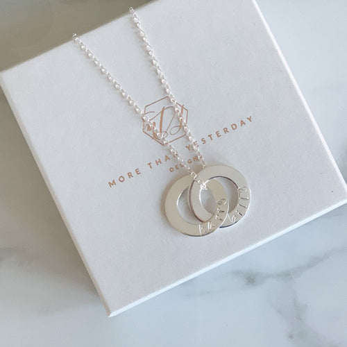 Personalised Interlocking Necklace- Handwriting Font