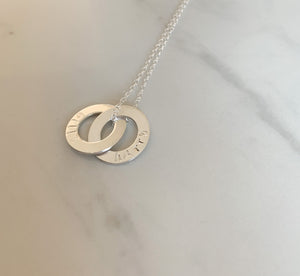 Personalised Interlocking Necklace- Handwriting Font