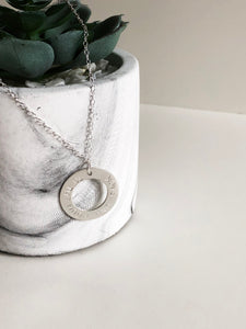 Personalised Washer Necklace- Large