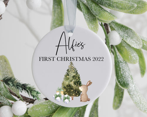 Personalised Baby's 1st Christmas Ceramic Decoration